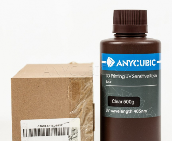 Фото 2 - Прозрачная Базовая Фотополимерная смола Anycubic 0.5кг