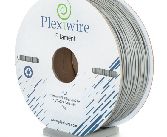 Фото 3 - PLA пластик Plexiwire для 3D принтера серый 400м/1.185кг/1.75мм